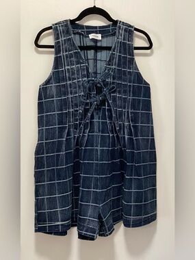 RareRaw Sleeveless Denim Tie-Front Romper